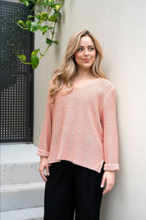 Silver Wishes Knit Top - Salmon Pink