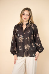 Floral Blouse - Chocolate