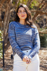 Jump Colour Mix Pullover in Blues Mix - front view