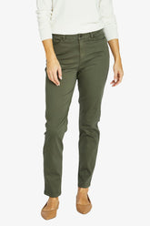 Jump Luxury Pocket Trim Jean in Olive - model front view