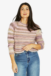 Jump Space Dye Pullover in Raisin - front view