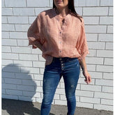Worthier Linen Blouse - Rose Gold