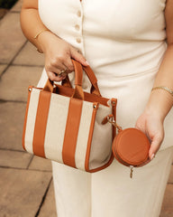 Manhattan Mini Natural Canvas Tan Tote Bag