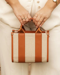 Manhattan Mini Natural Canvas Tan Tote Bag