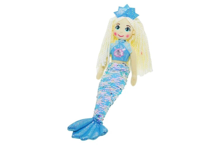 Blue Mermaid Doll with Crown