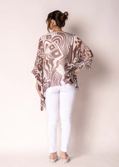 Olivine Silk Top – Mocha