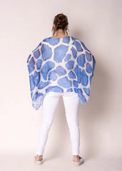 Olivine Silk Top – Positano Blue