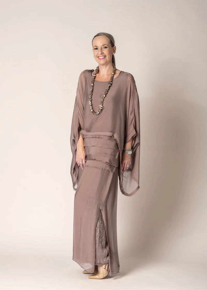 Amulet Silk Top –  Chocolate