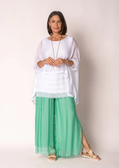 Amulet Silk Top – White