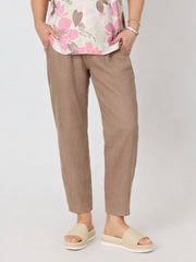 Sarah Linen Pant - Mocha