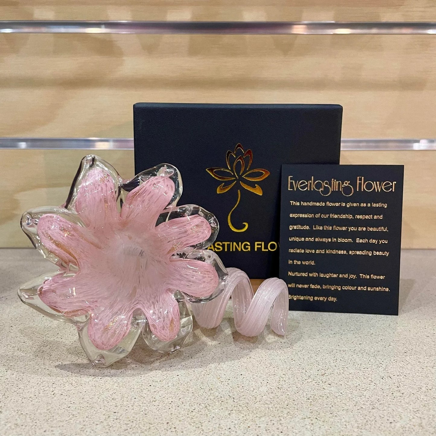 Everlasting Glass Flower - Blush Pink