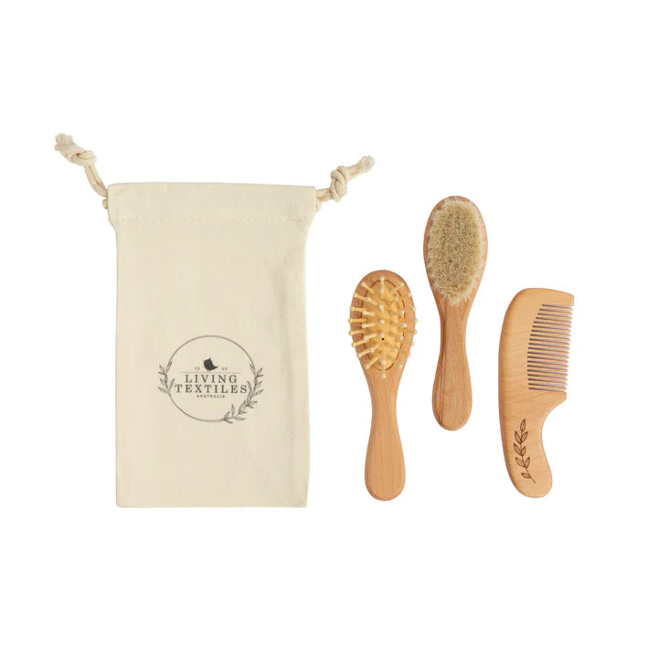 3-Piece Wooden Baby Brush Set