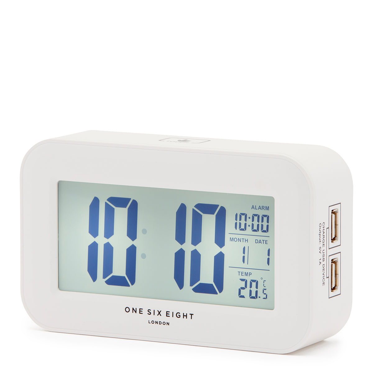 Sleek White Digital Alarm Clock