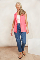 Linen Vest - Pink