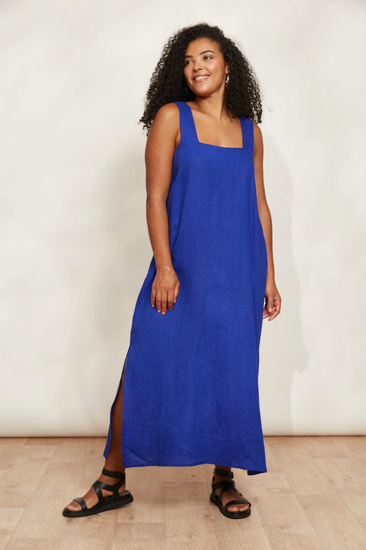 Linen Tank Dress - Blue