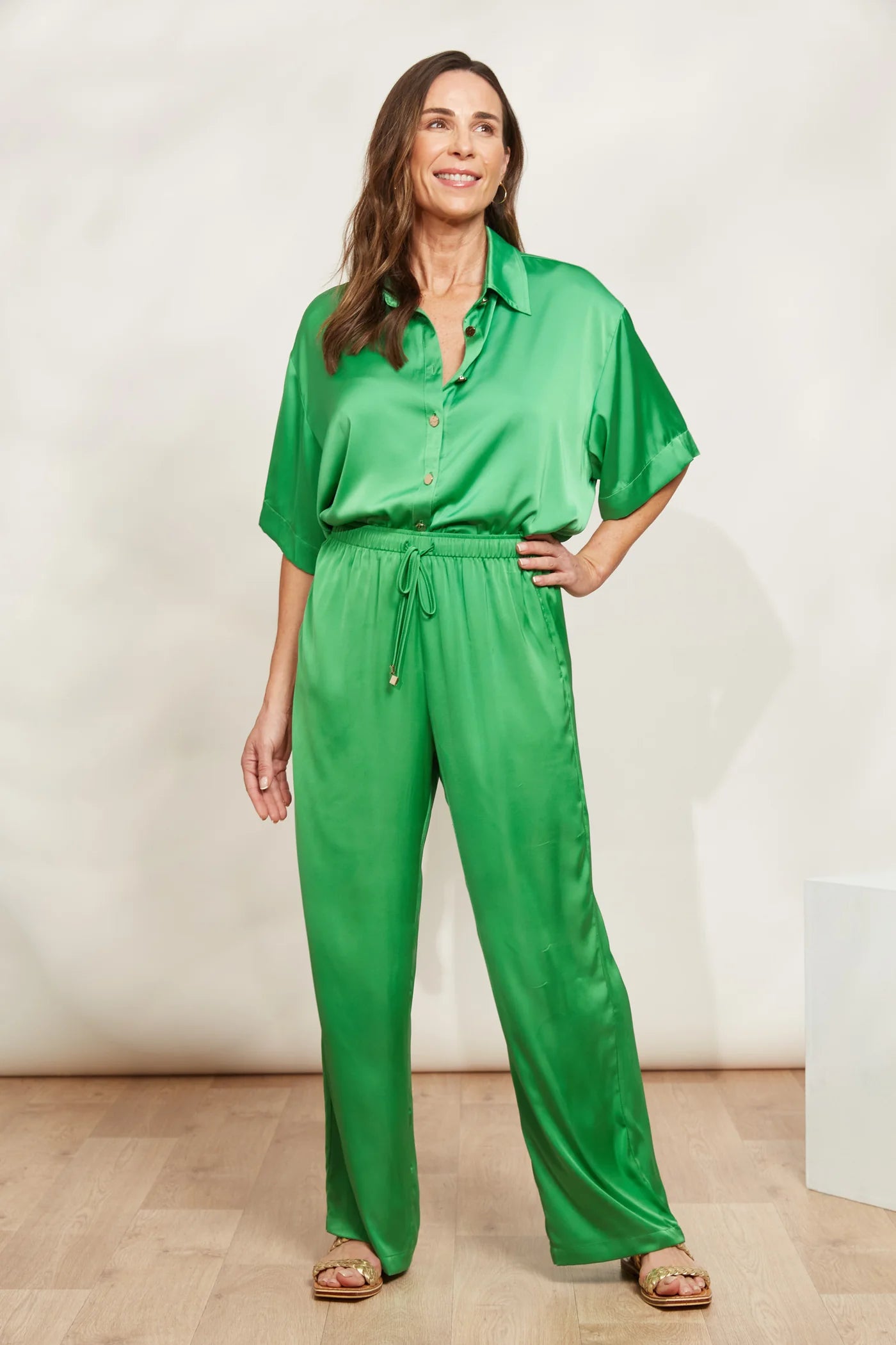 Luxe Straight-Leg Pants - Green