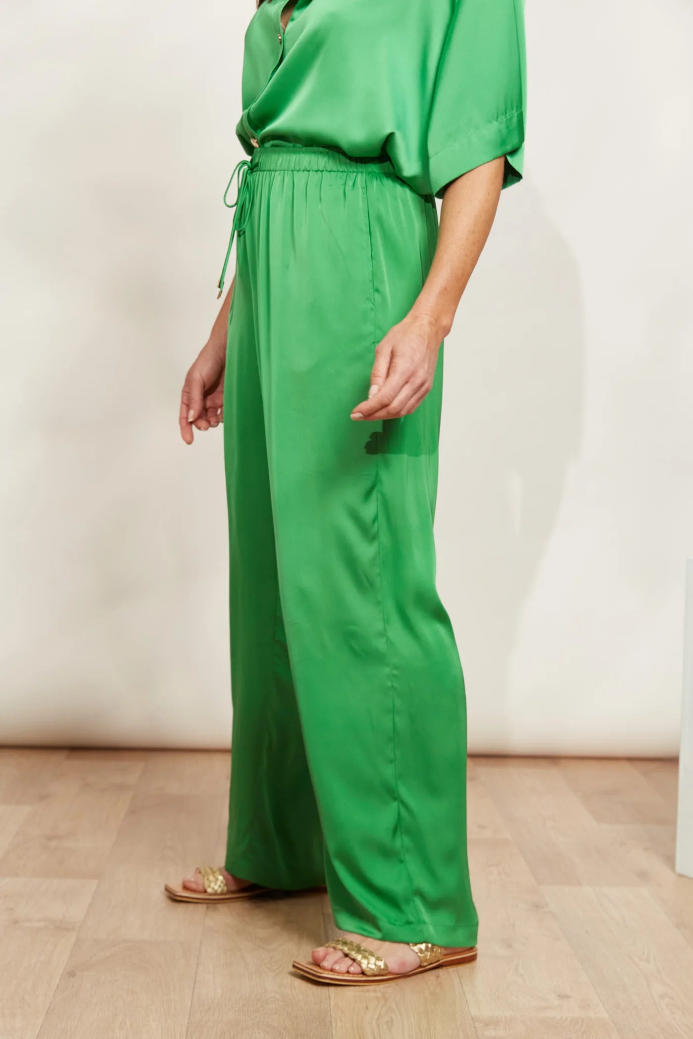 Luxe Straight-Leg Pants - Green