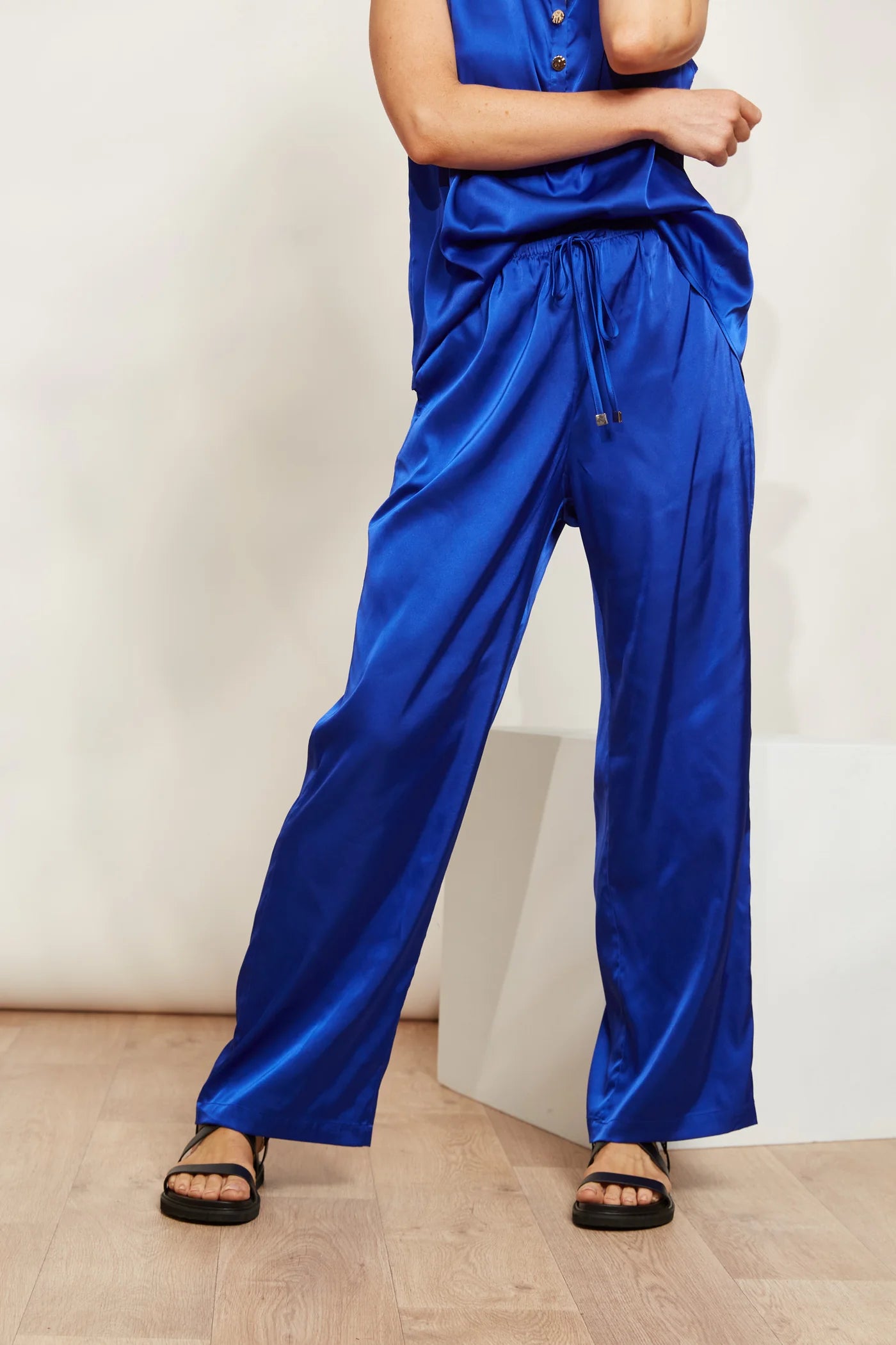 Luxe Straight-Leg Pants - Blue