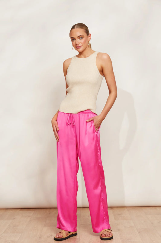 Luxe Straight-Leg Pants - Pink