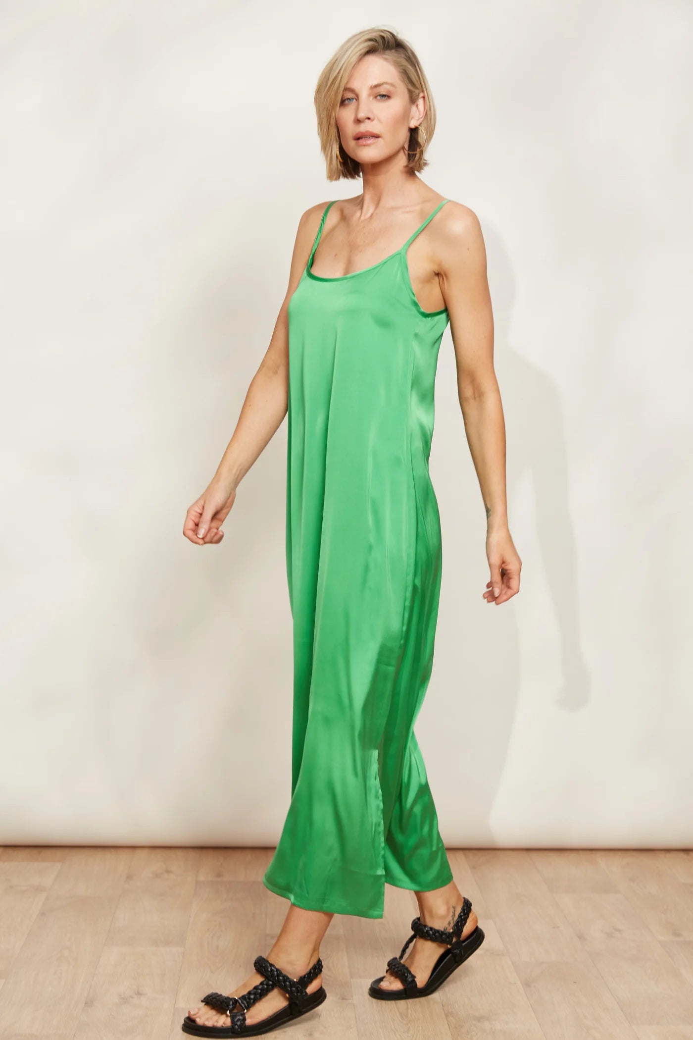 Silky Tank Maxi Dress - Green