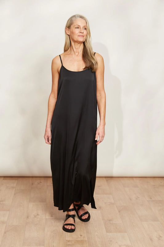 Silky Tank Maxi Dress - Black