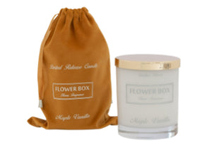 Flower Box Luminous Glass White Candle - Maple Vanilla