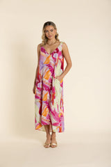 Paradise Pink Strappy V-Neck Dress