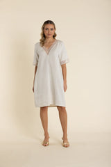 Lace Trim V-Neck Dress