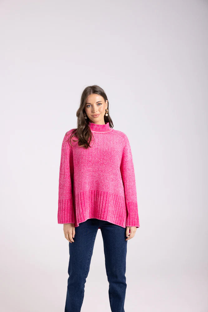 Rib Mock Neck Knit – Chenille Pullover