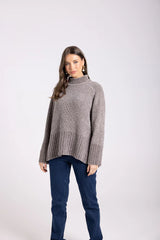 Rib Mock Neck Knit – Chenille Pullover