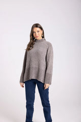 Rib Mock Neck Knit – Chenille Pullover