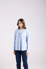 Logo Sequin Crew Long Sleeve Top