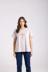 Crew T-Shirt with Gold & Silver Sequins
