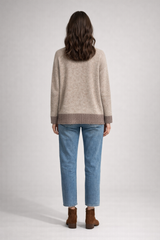 Fria Two Tone Rib Jumper - Mocha