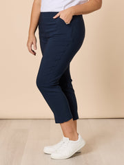 Zara Stretch Pant - Navy styled