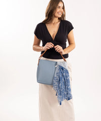 Sassy Duck Tegan Shoulder Bag in Blue styled shot
