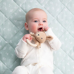 Kangaroo Knitted Rattle with Silicone Teether