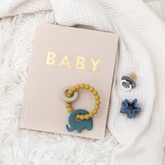 Multi-Textured Silicone & Beechwood Teether