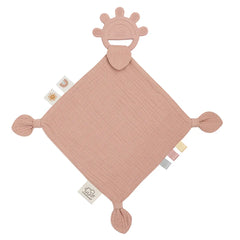 Muslin Comforter with Detachable Silicone Teether - Rose