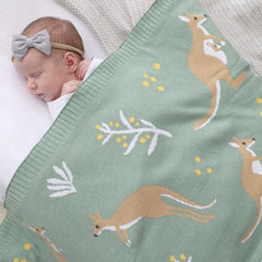 Australiana Kangaroo Baby Blanket