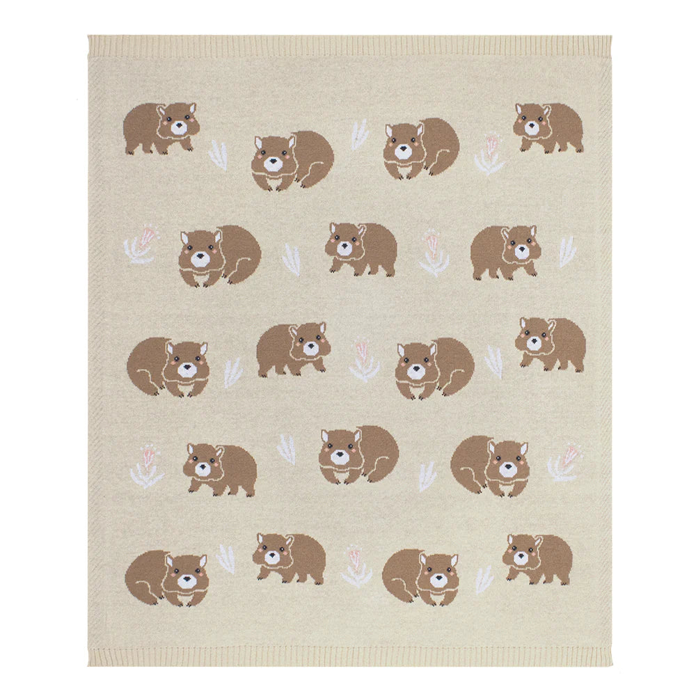 Australiana Wombat Baby Blanket