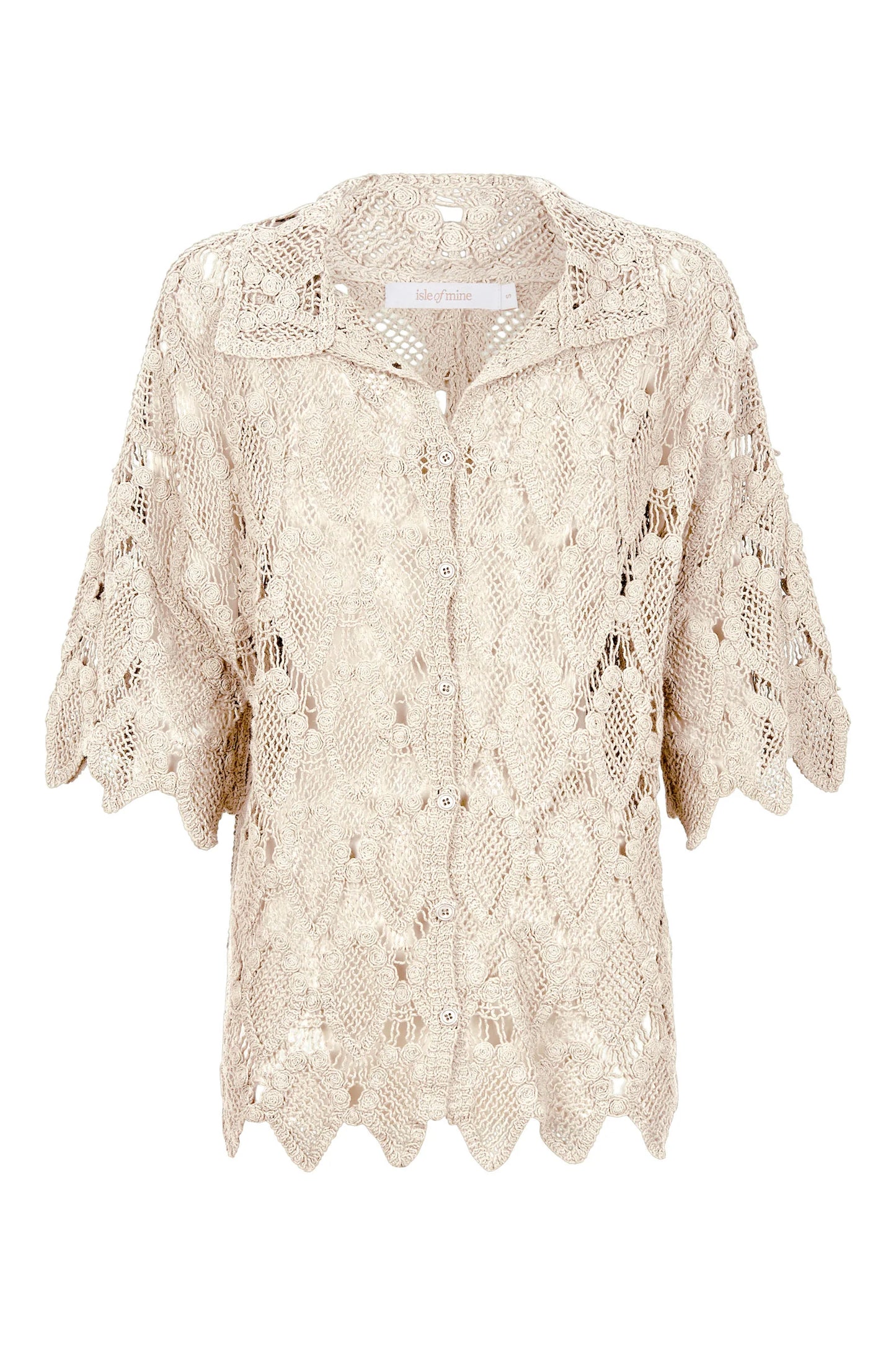 Lace Knit Beach Shirt - Canvas