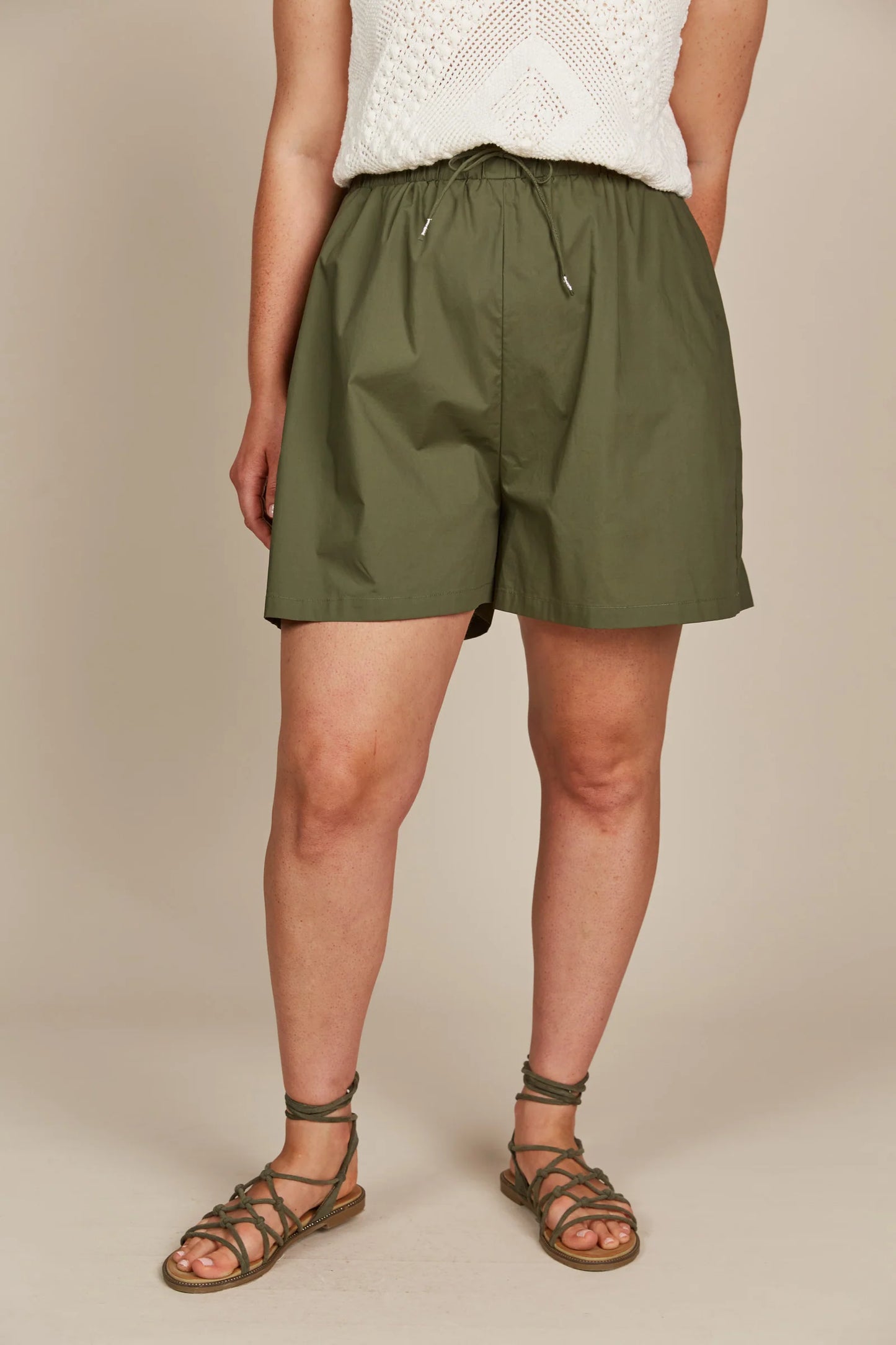 Breezy Cotton Summer Shorts - Olive