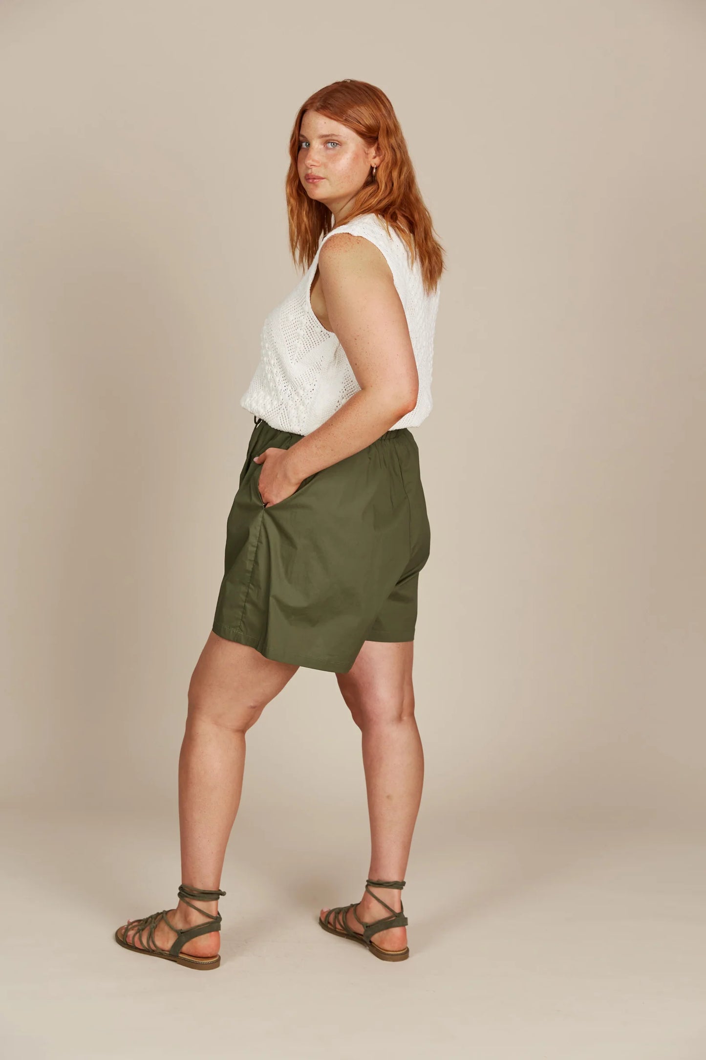 Breezy Cotton Summer Shorts - Olive