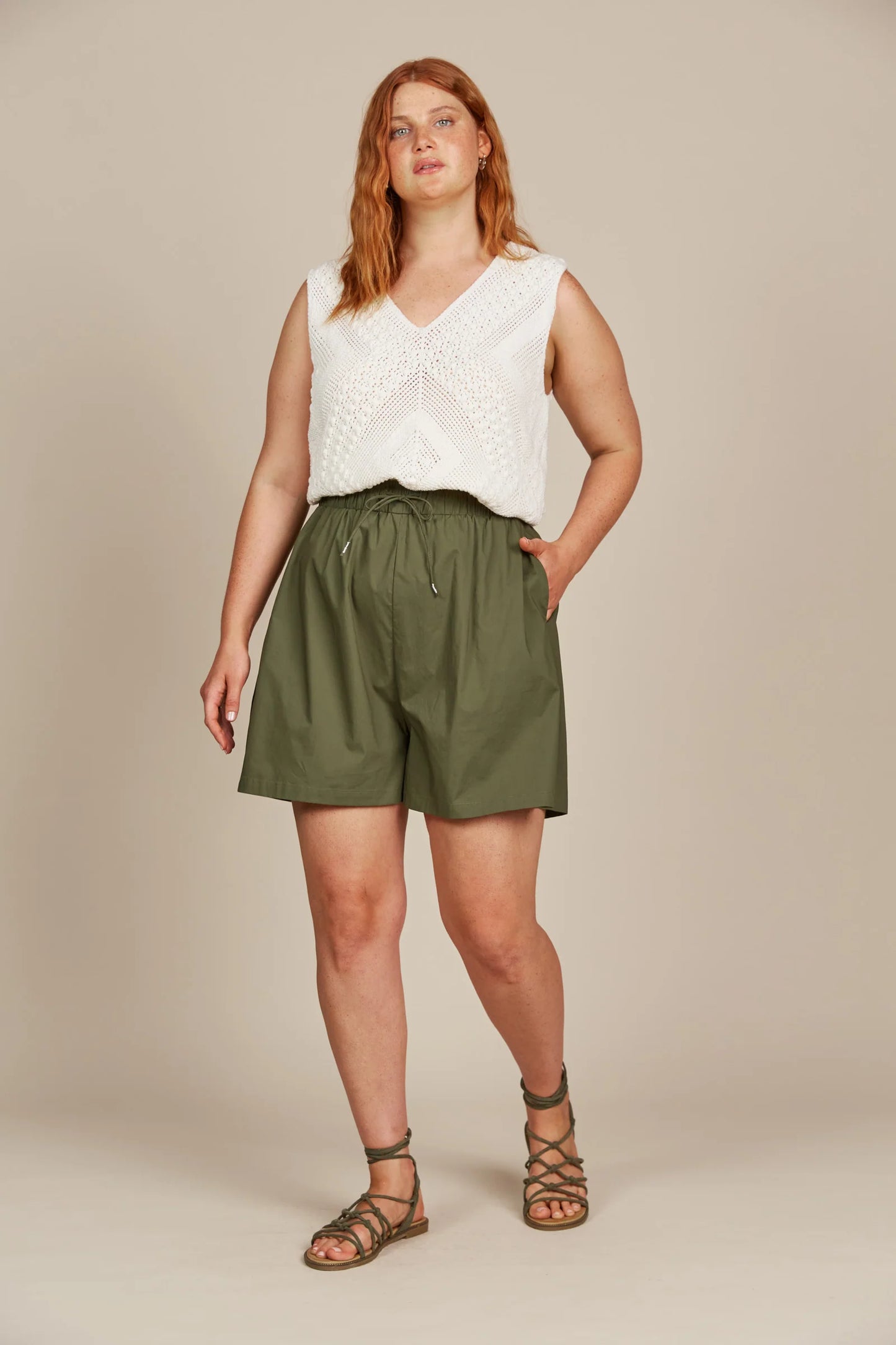 Breezy Cotton Summer Shorts - Olive