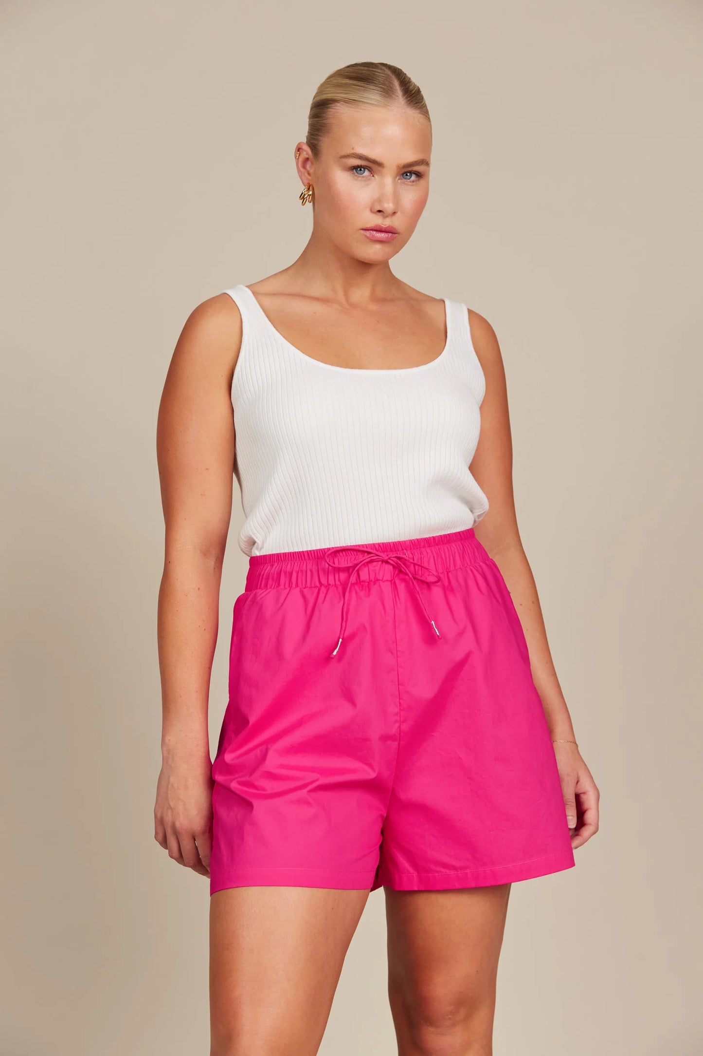 Breezy Cotton Summer Shorts - Raspberry