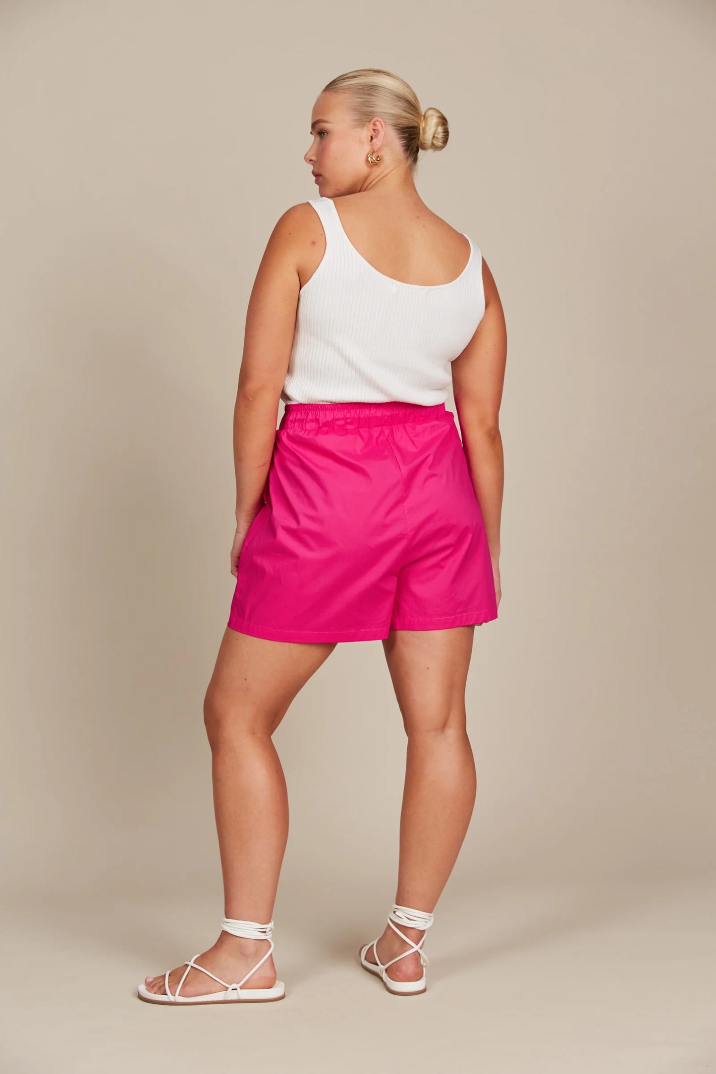 Breezy Cotton Summer Shorts - Raspberry