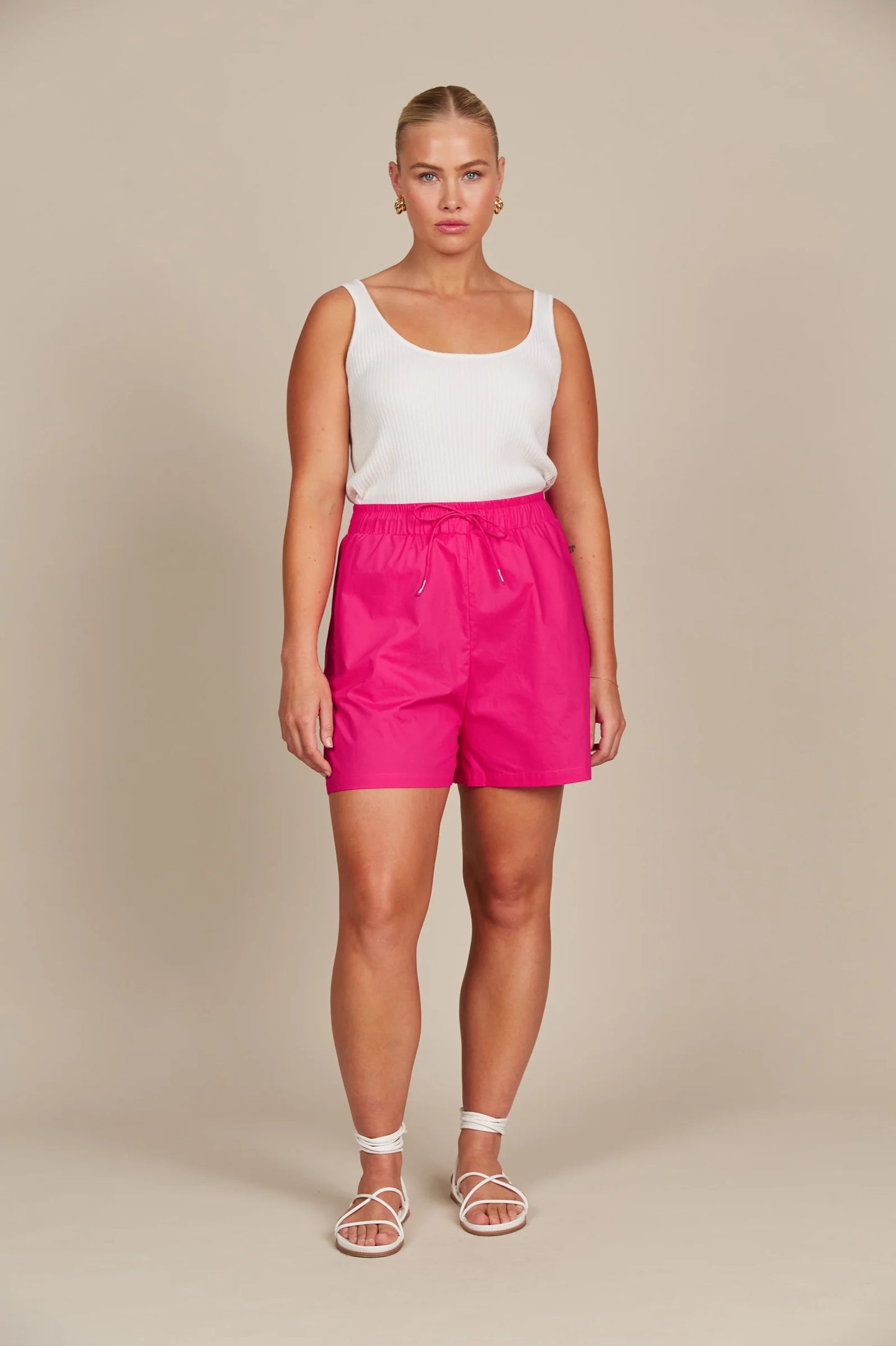 Breezy Cotton Summer Shorts - Raspberry