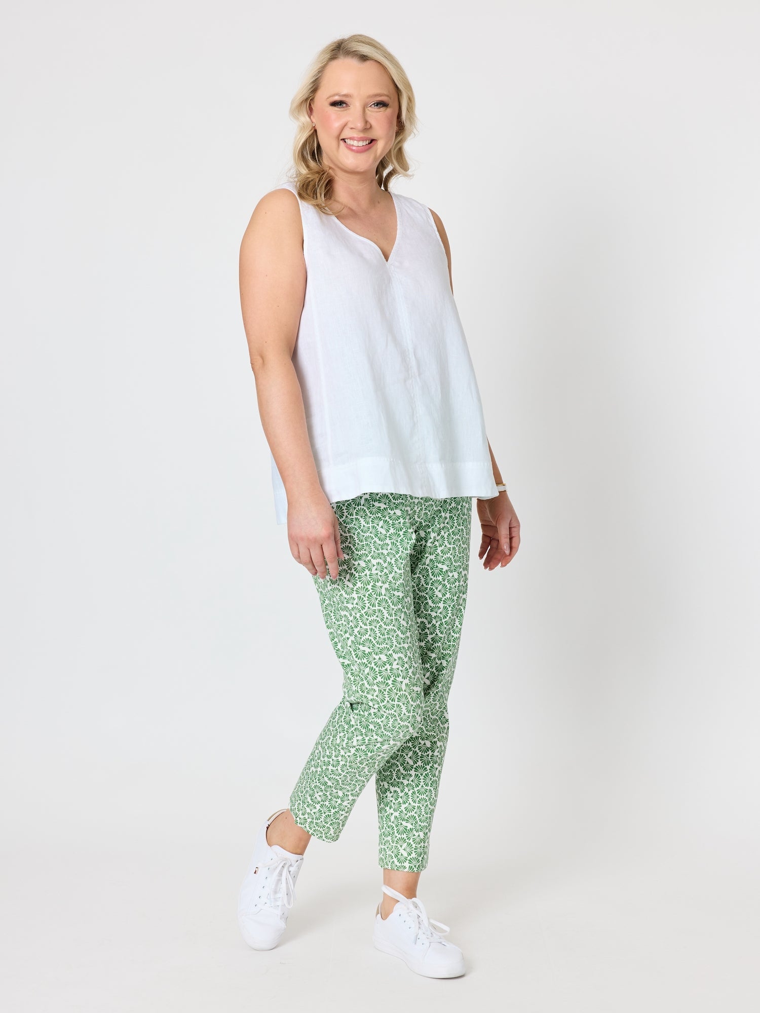 Tilly Linen Cami - White