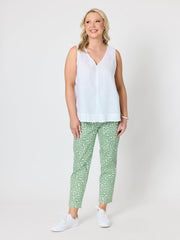 Tilly Linen Cami - White